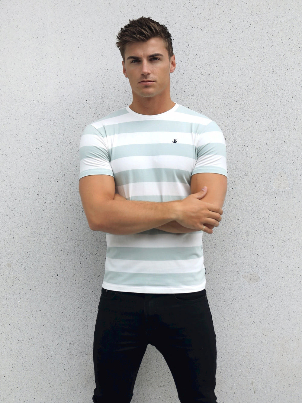 Blakely Loano Stripe T-Shirt Sage | PLSGDZ237