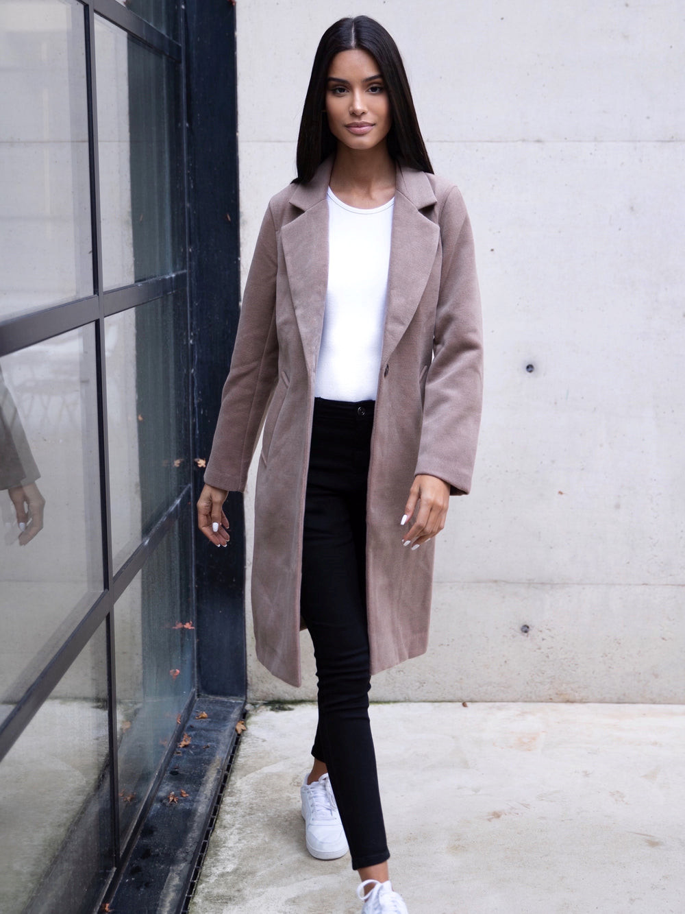 Blakely Mabel Tailored Longline Coat Cafe | QSKMCB628