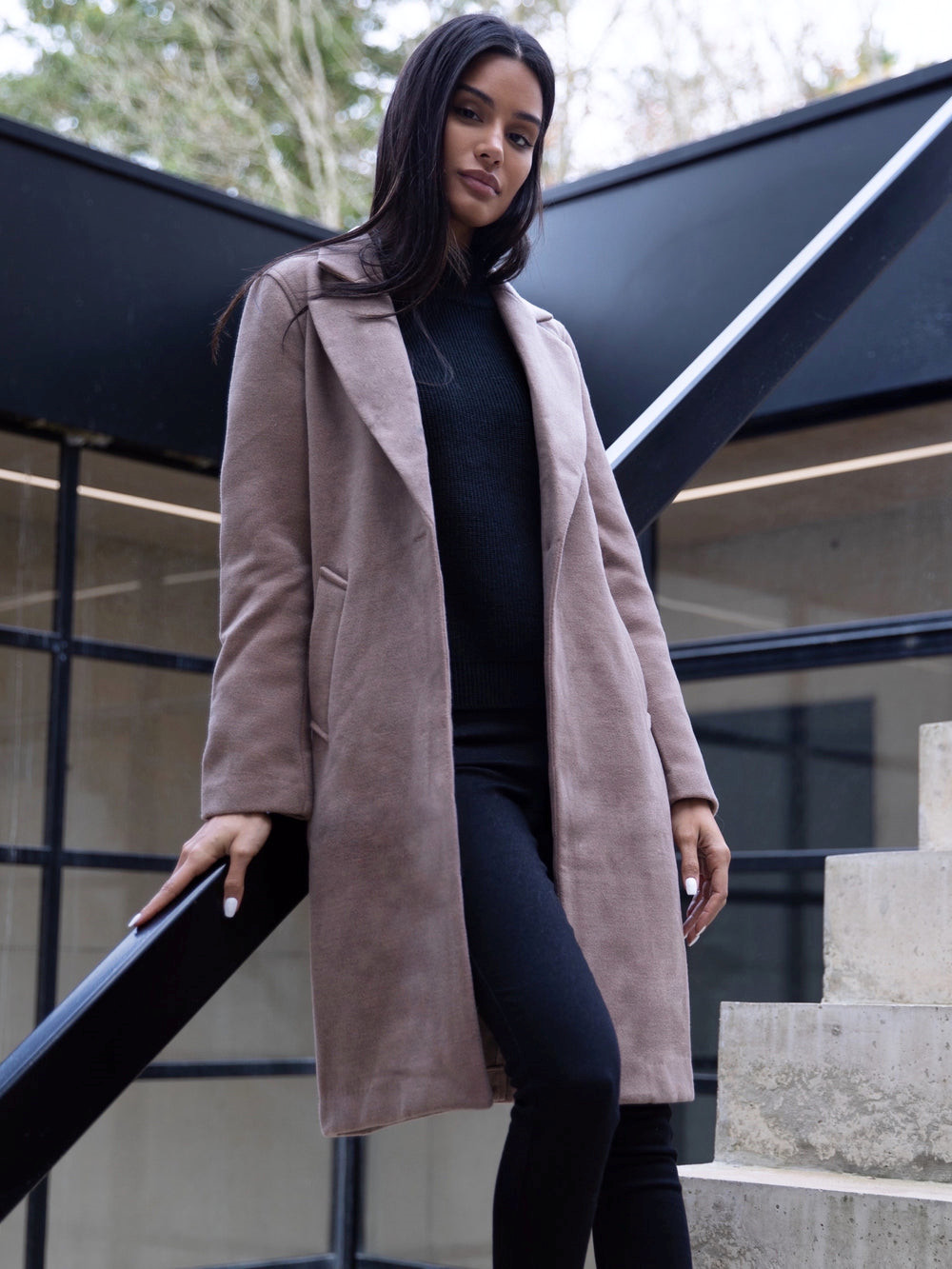 Blakely Mabel Tailored Longline Coat Cafe | QSKMCB628
