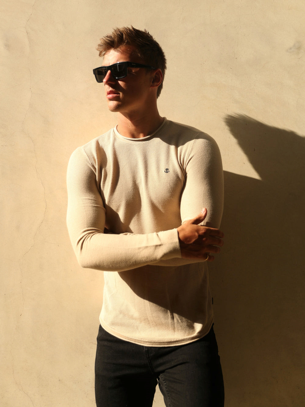 Blakely Mason Knit Jumper Beige | EGRYSW064