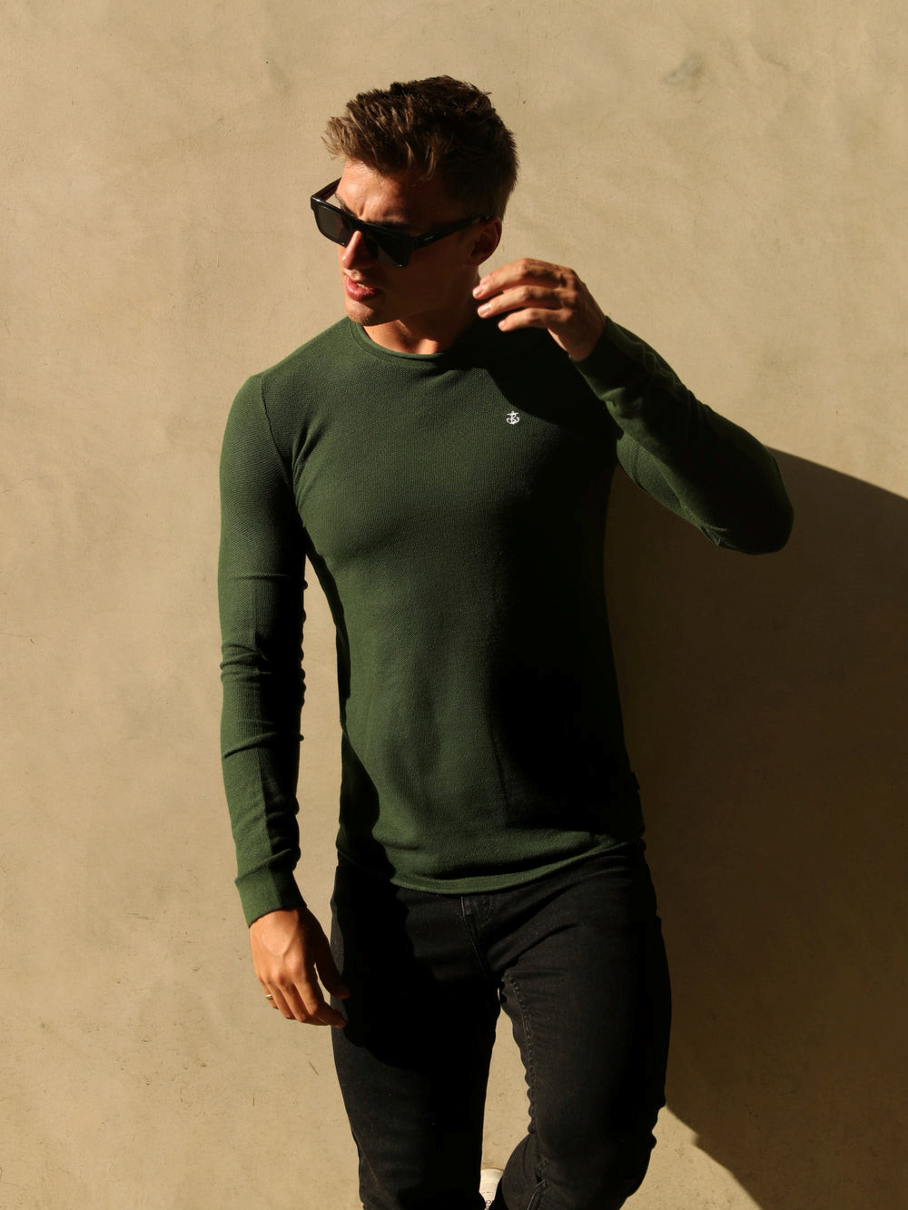 Blakely Mason Knit Jumper Kaki Verde | VCPELD769