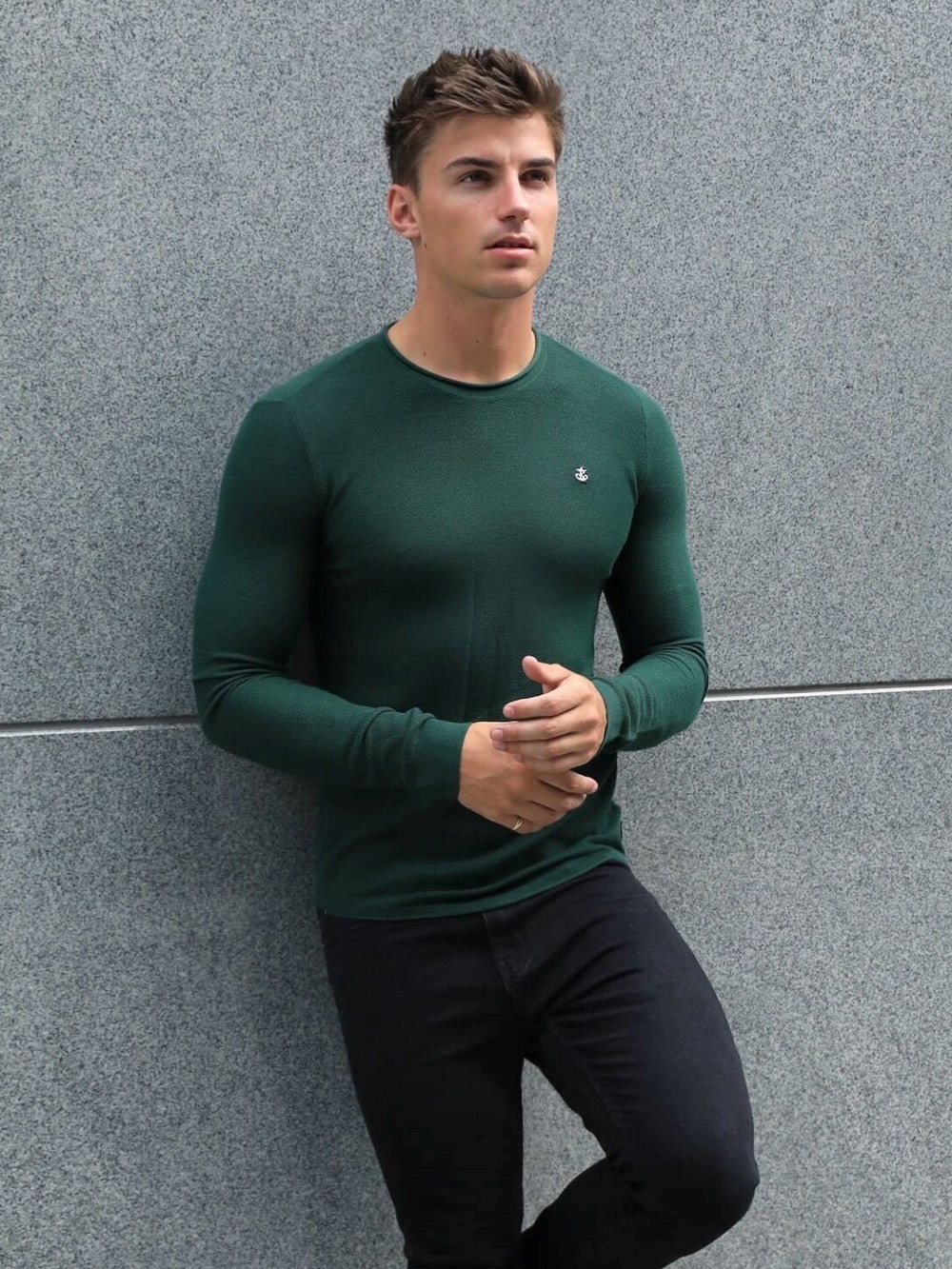 Blakely Mason Knit Jumper Verde Oscuro | MCVWEK493
