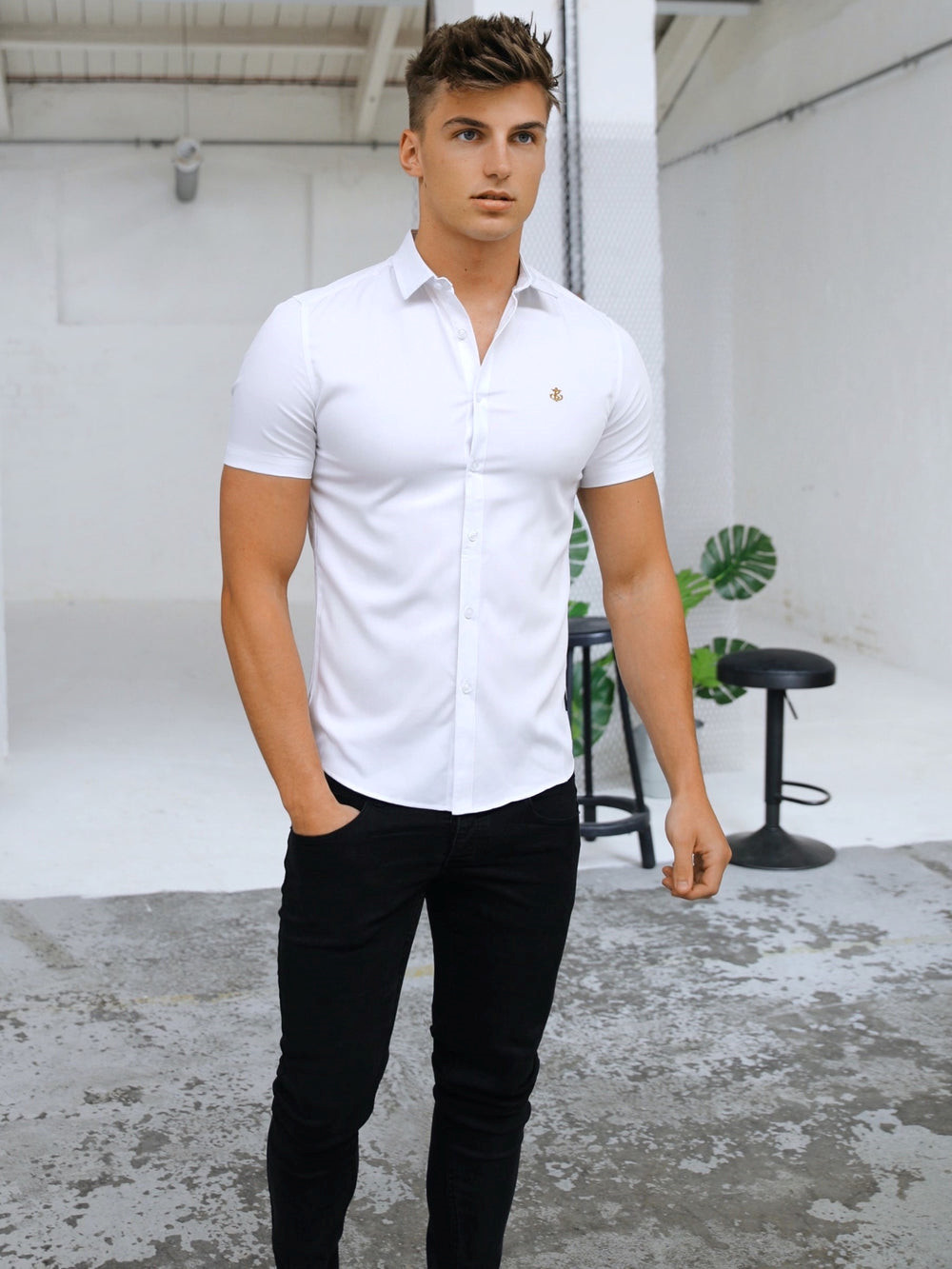 Blakely Melbourne Short Sleeve Shirt Blancas | MAWTGL608