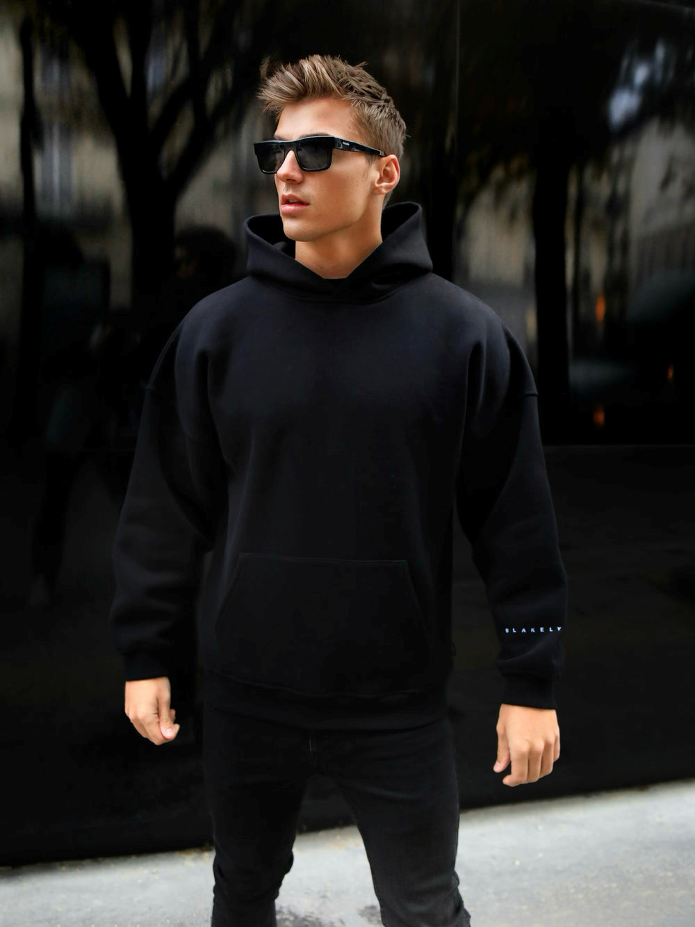 Blakely Members Idris Oversized Hoodie Negras Azules | AJEBWP352