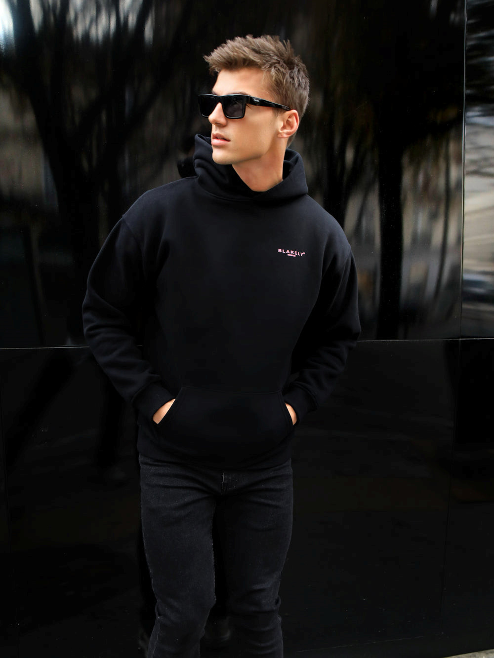 Blakely Members Relaxed Hoodie Negras Rosas | UHDMTP825