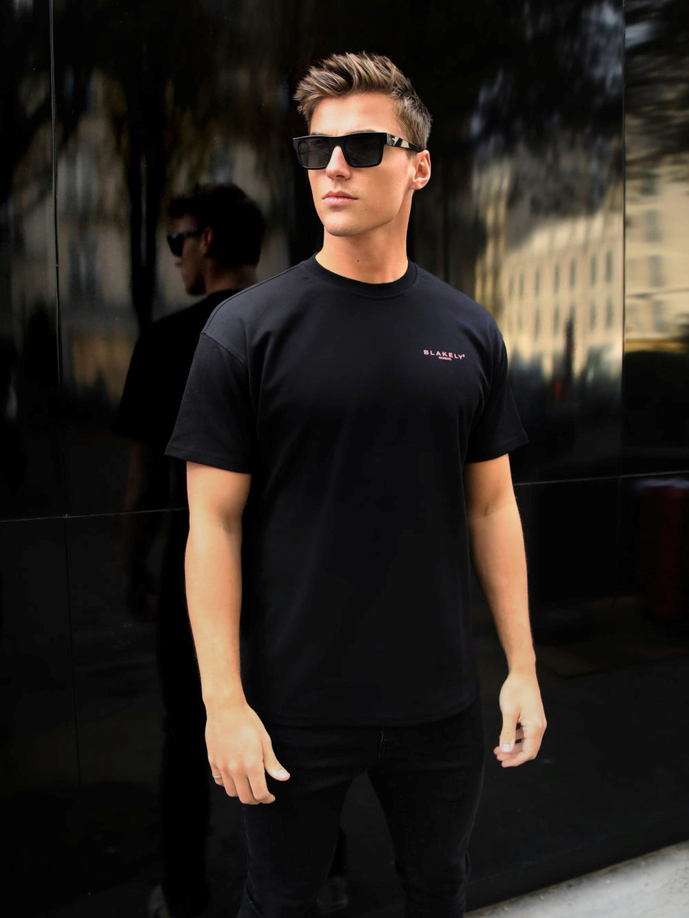 Blakely Members Relaxed T-Shirt Negras Rosas | UQMPSJ841