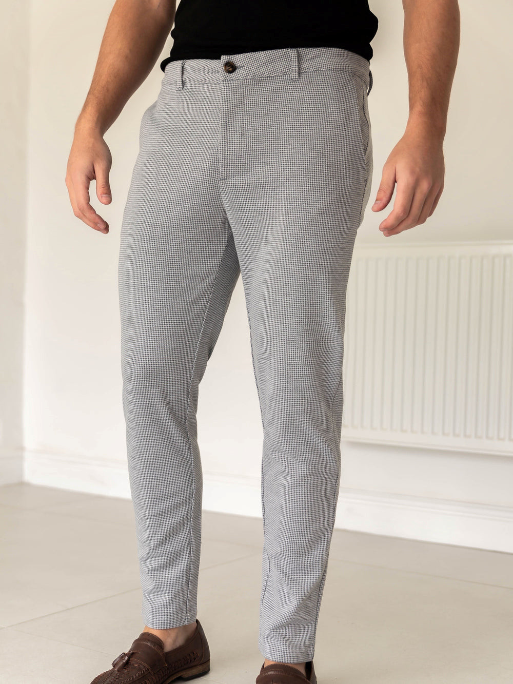 Blakely Midar Check Chinos Gris Claro | JXIPQG915