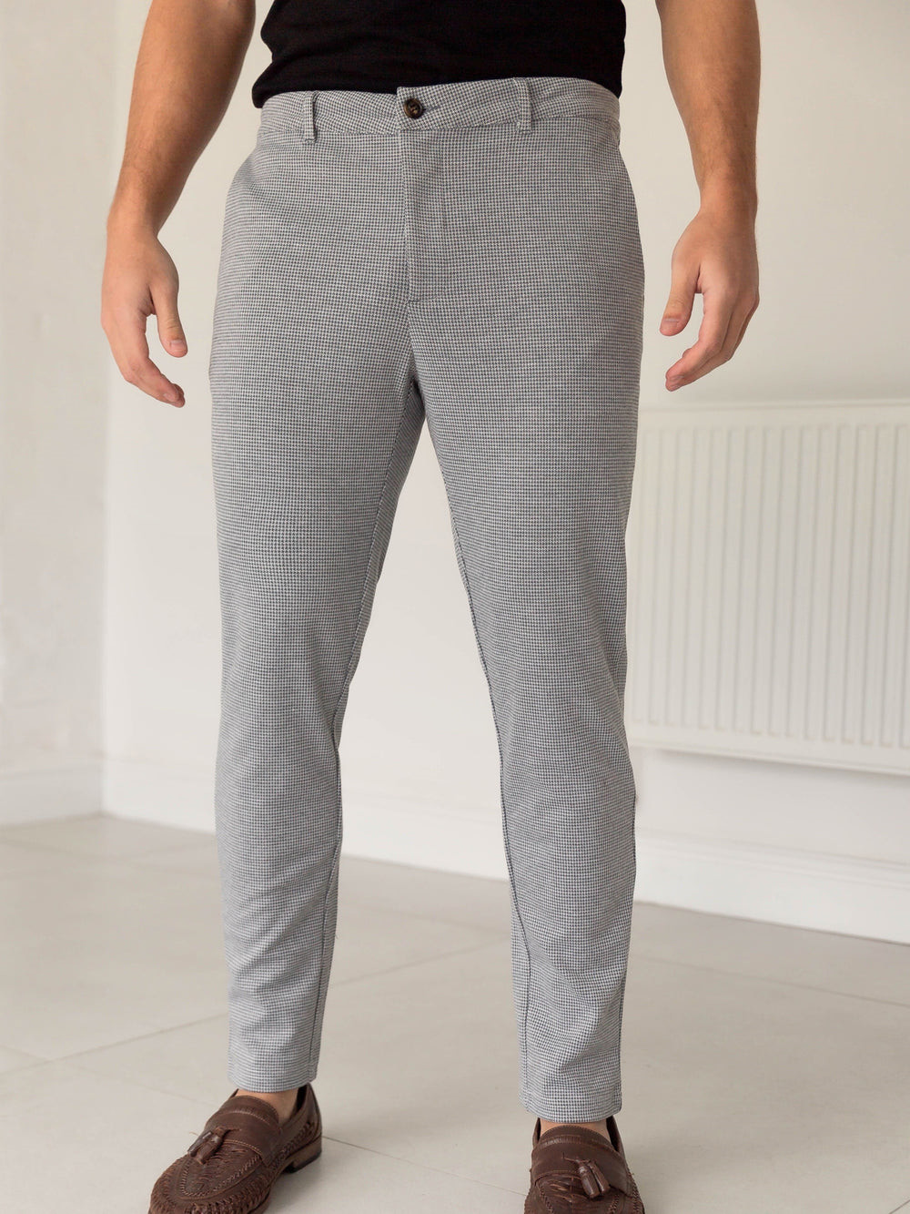 Blakely Midar Check Chinos Gris Claro | JXIPQG915