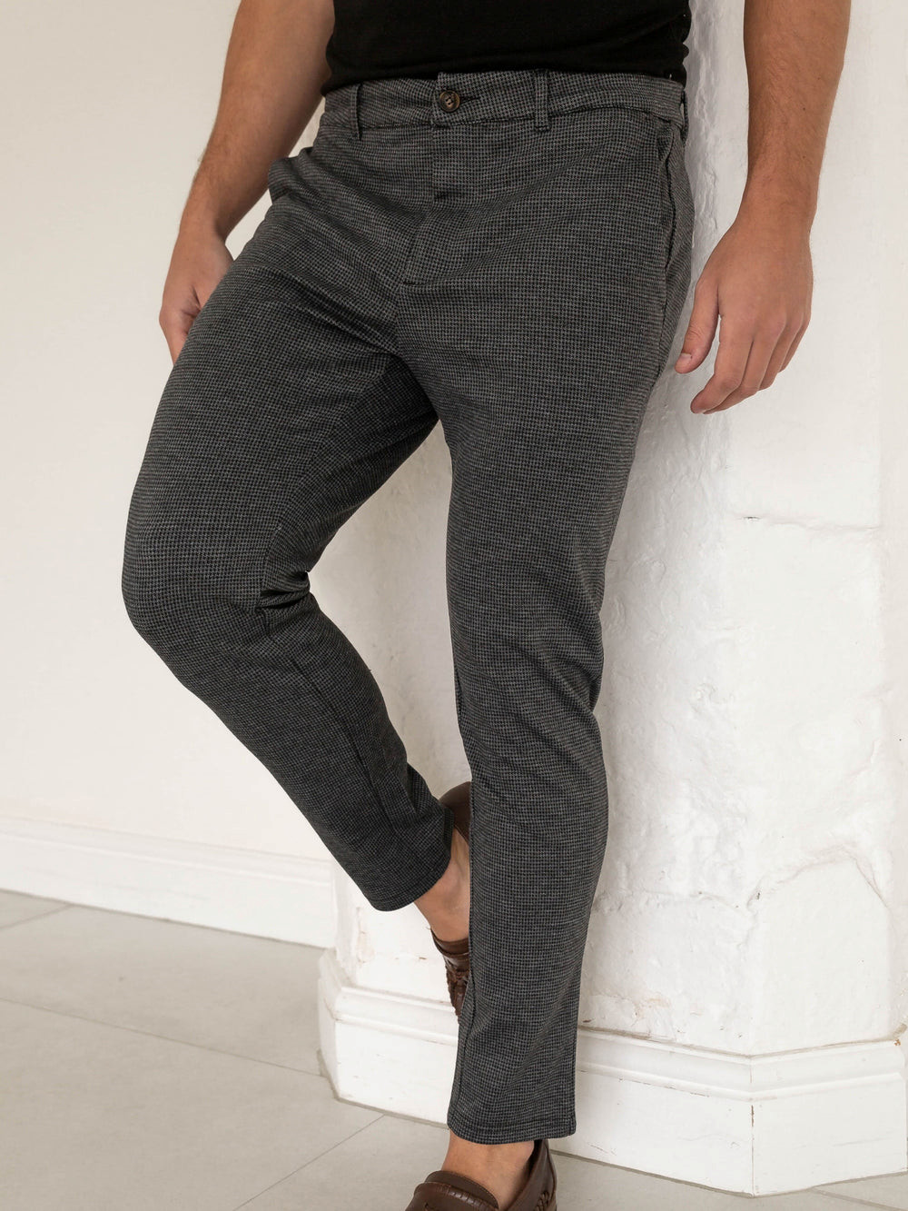 Blakely Midar Check Chinos Gris Oscuro | BEYGNU496