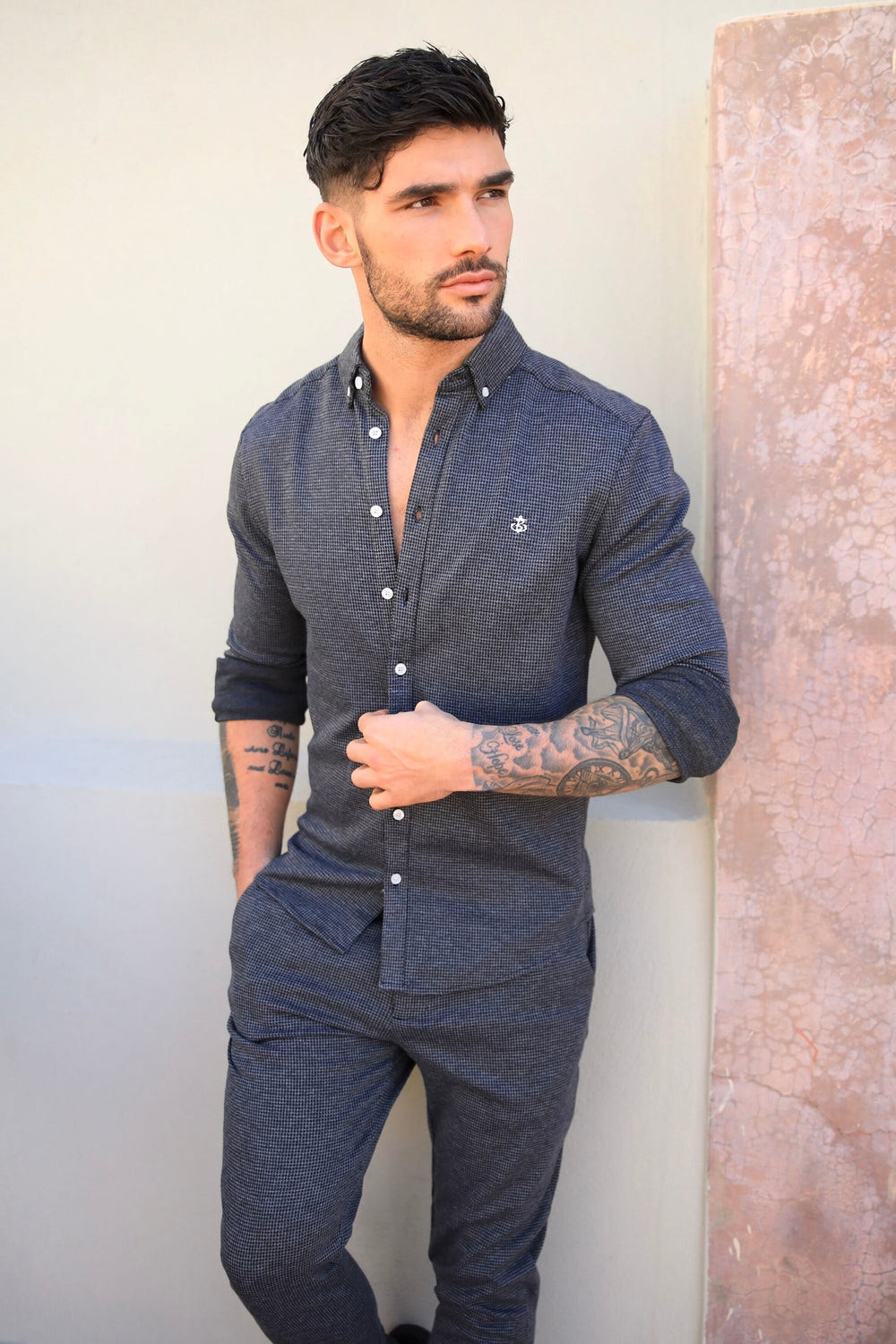 Blakely Midar Check Shirt Gris Oscuro | YUIVKN069
