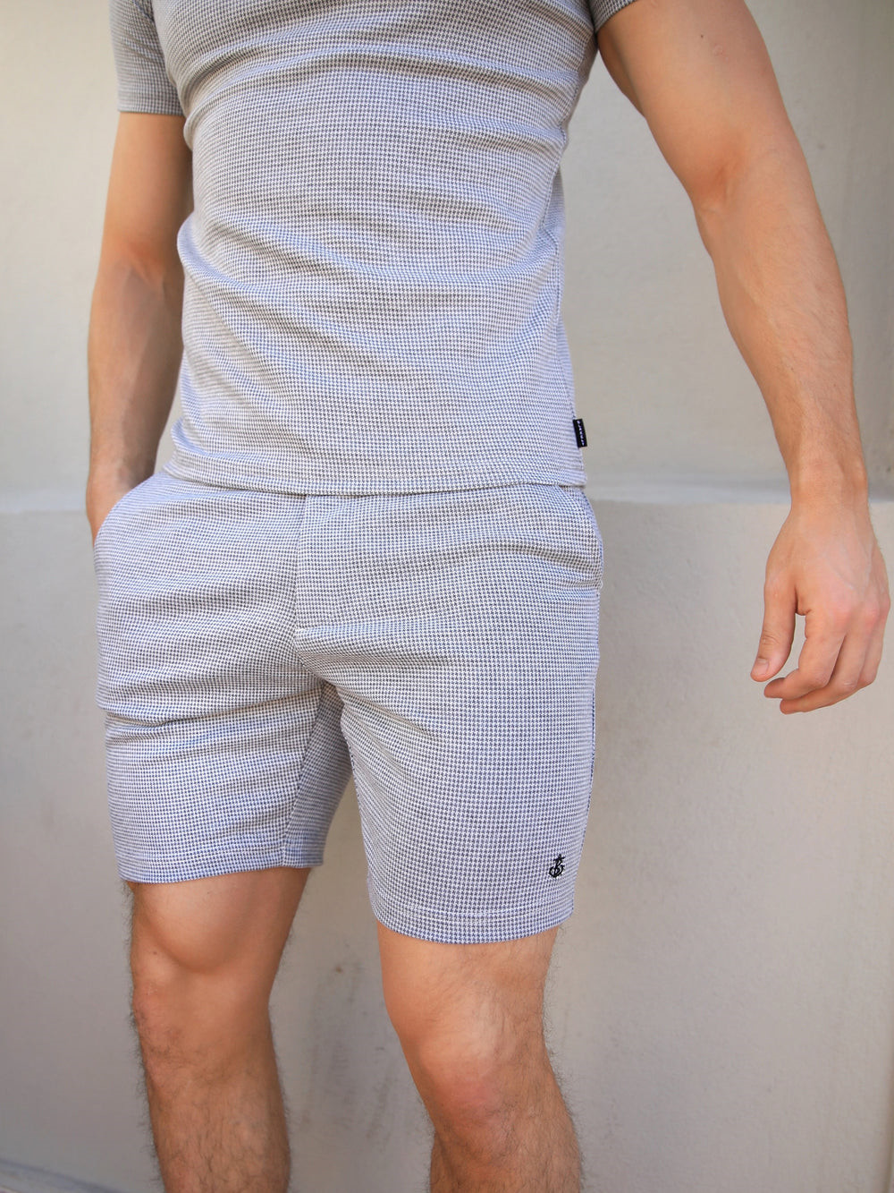 Blakely Midar Check Shorts Gris Claro | HMBZGJ031