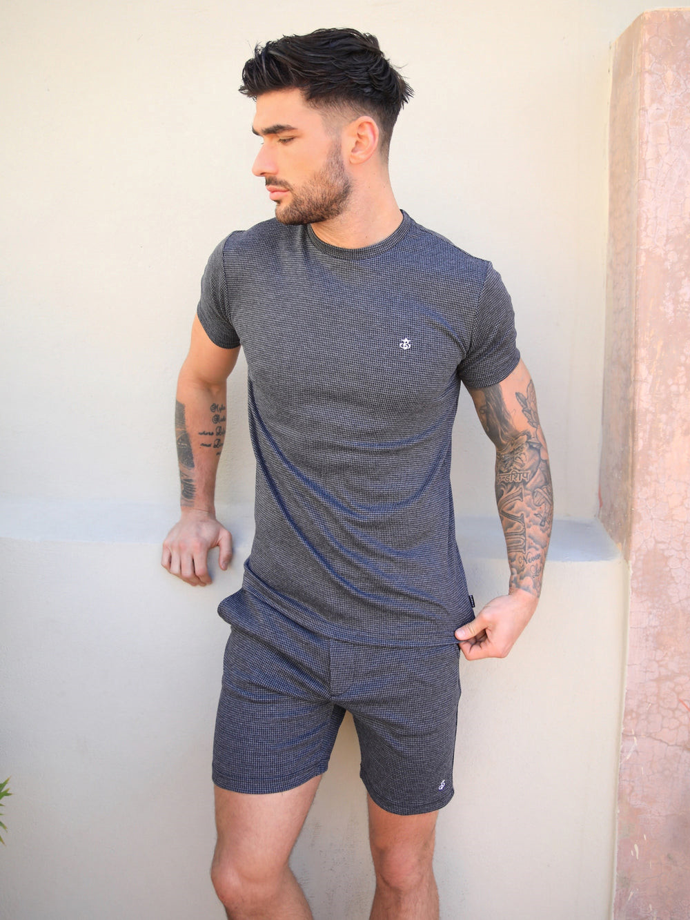 Blakely Midar Check T-Shirt Gris Oscuro | JRWKGY671