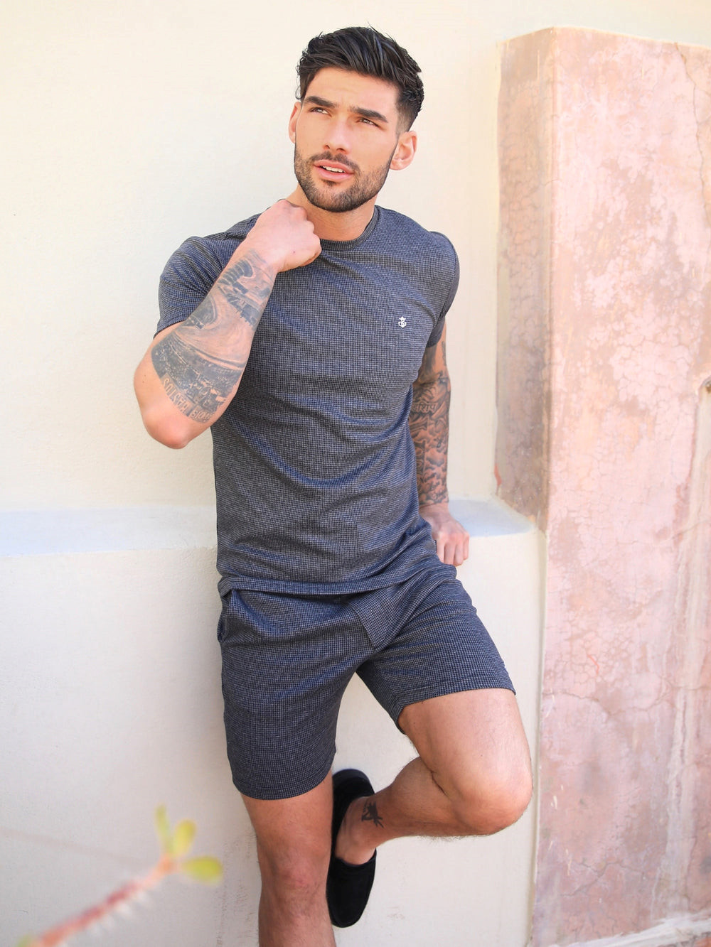Blakely Midar Check T-Shirt Gris Oscuro | JRWKGY671