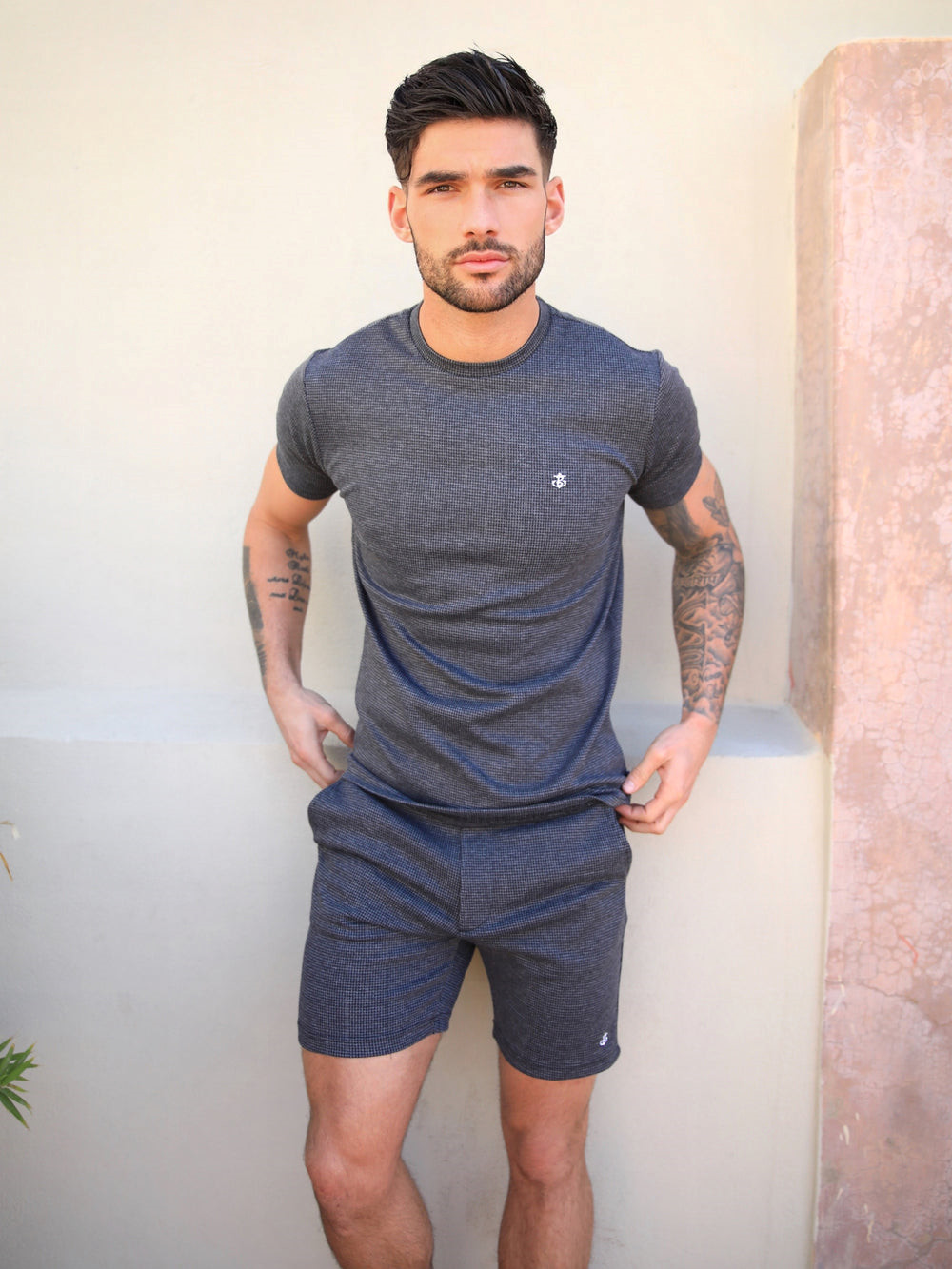 Blakely Midar Check T-Shirt Gris Oscuro | JRWKGY671