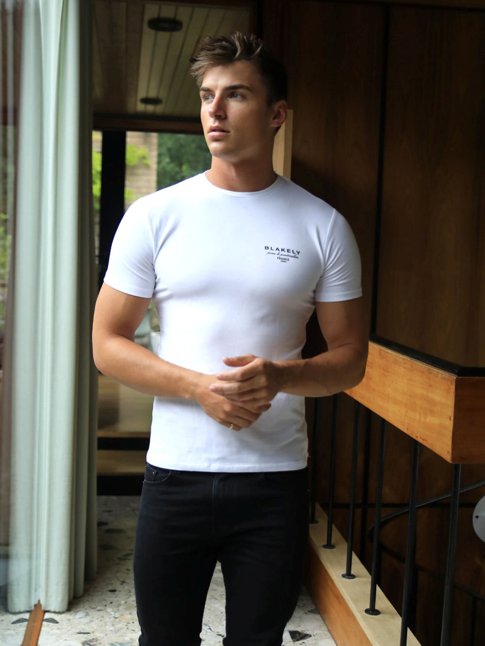 Blakely Monaco T-Shirt White/Black | DELTVY581
