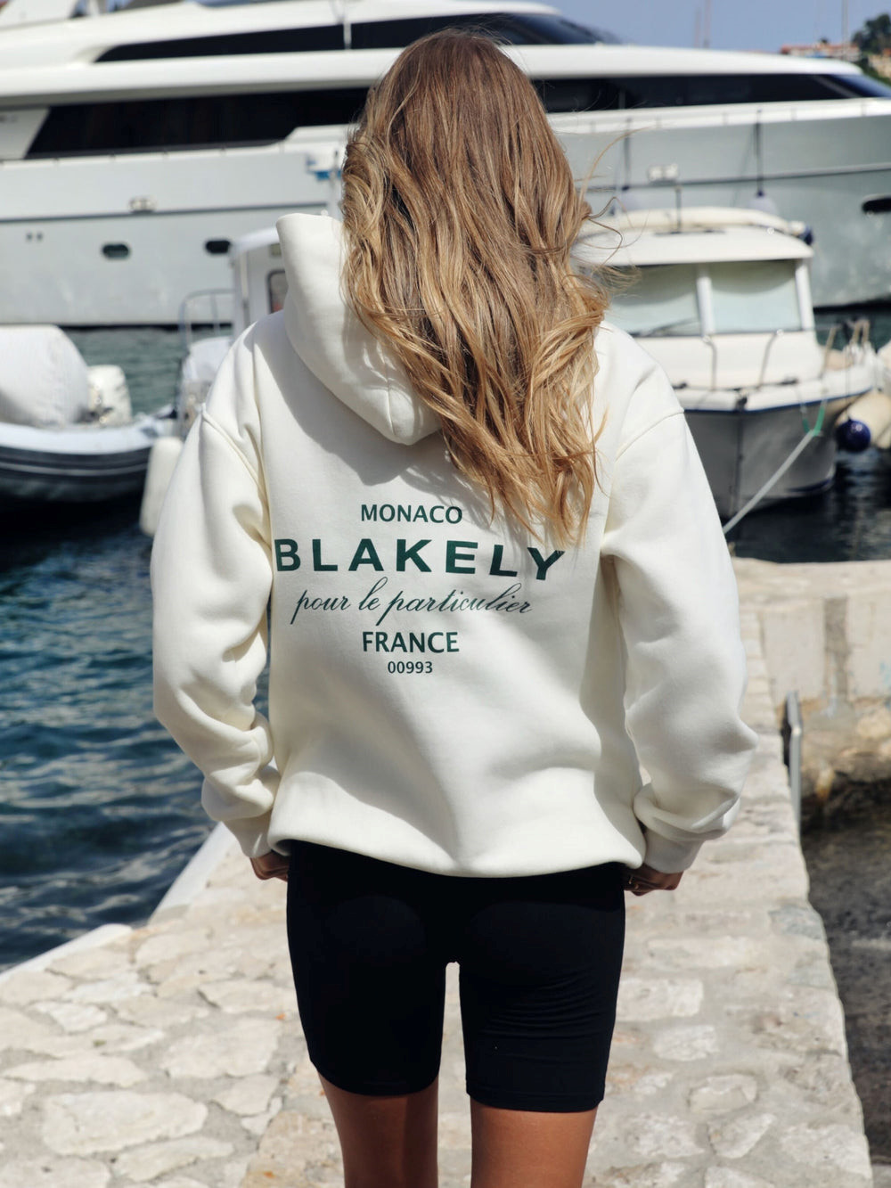 Blakely Monaco Women\'s Relaxed Hoodie Ivory | VLCMZN320