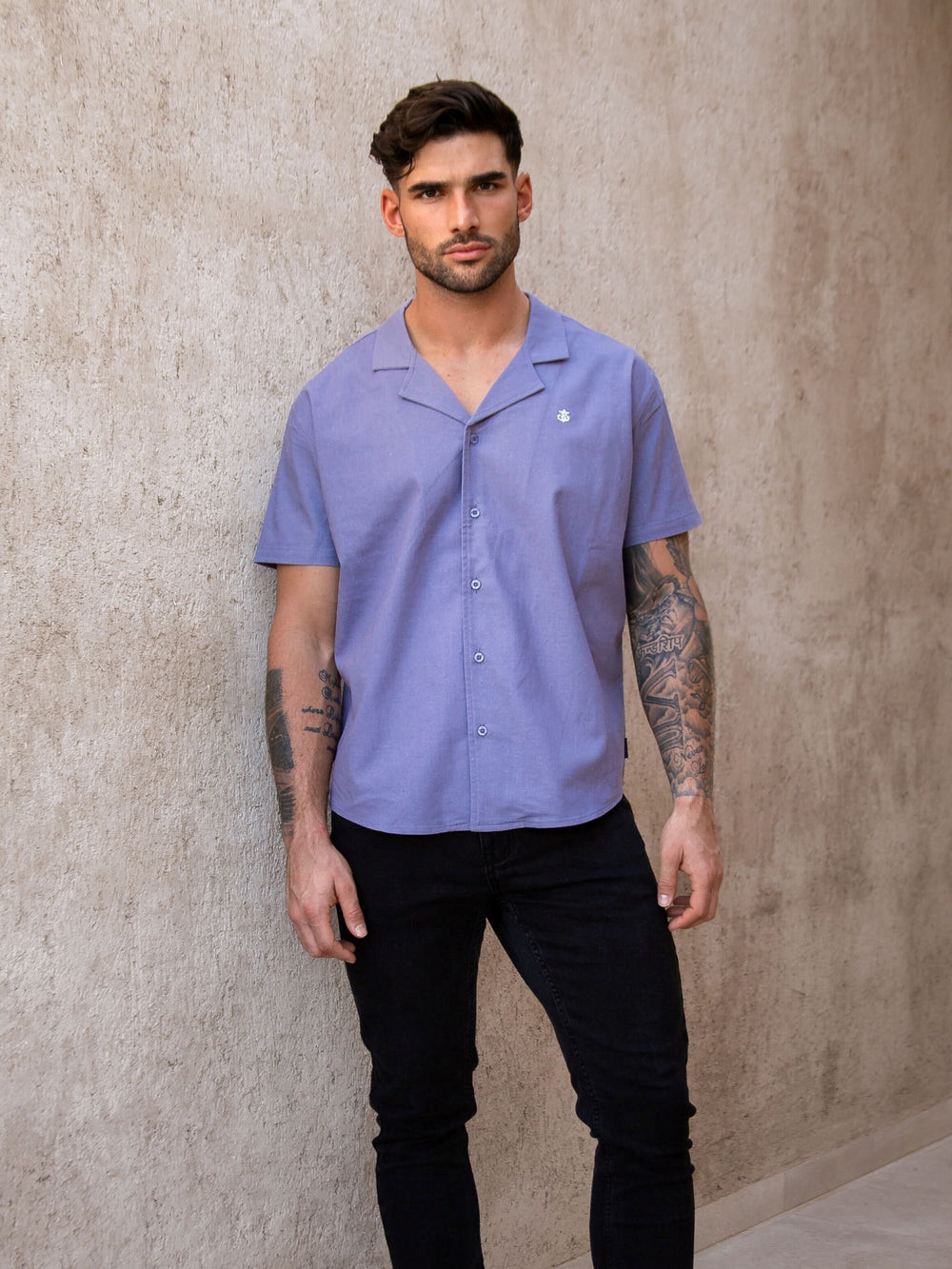 Blakely Nador Open Collared Shirt Azules | CZVBAL135