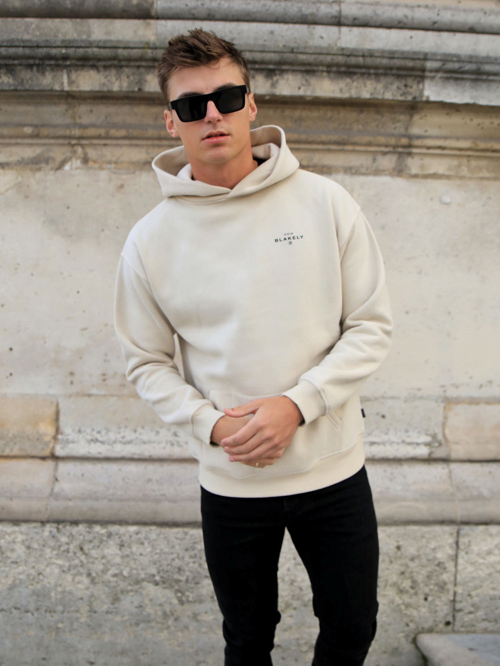 Blakely Noir II Relaxed Hoodie Bone | IZVGMA723