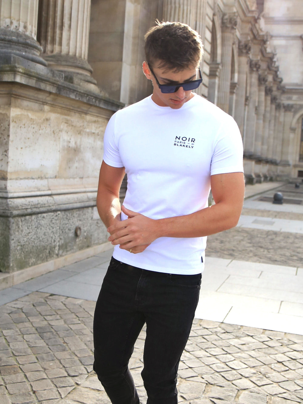Blakely Noir Slim T-Shirt Blancas | GQKLEF374