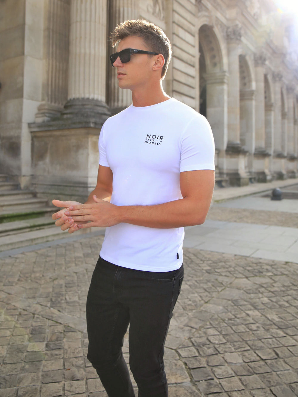 Blakely Noir Slim T-Shirt Blancas | GQKLEF374