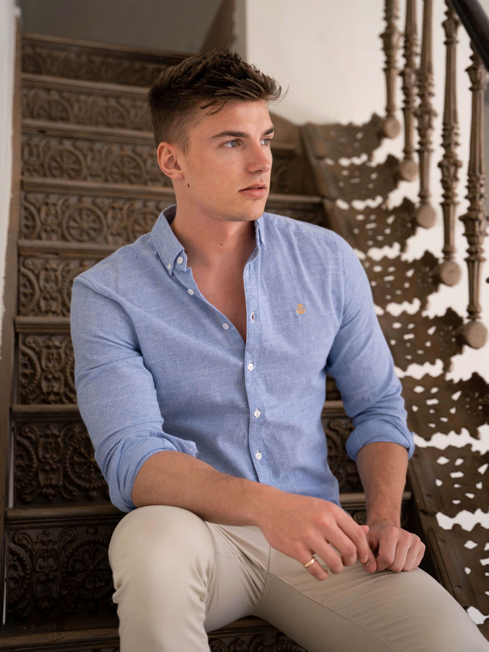 Blakely Odessa Pinstripe Shirt Azules | RVUGKJ297