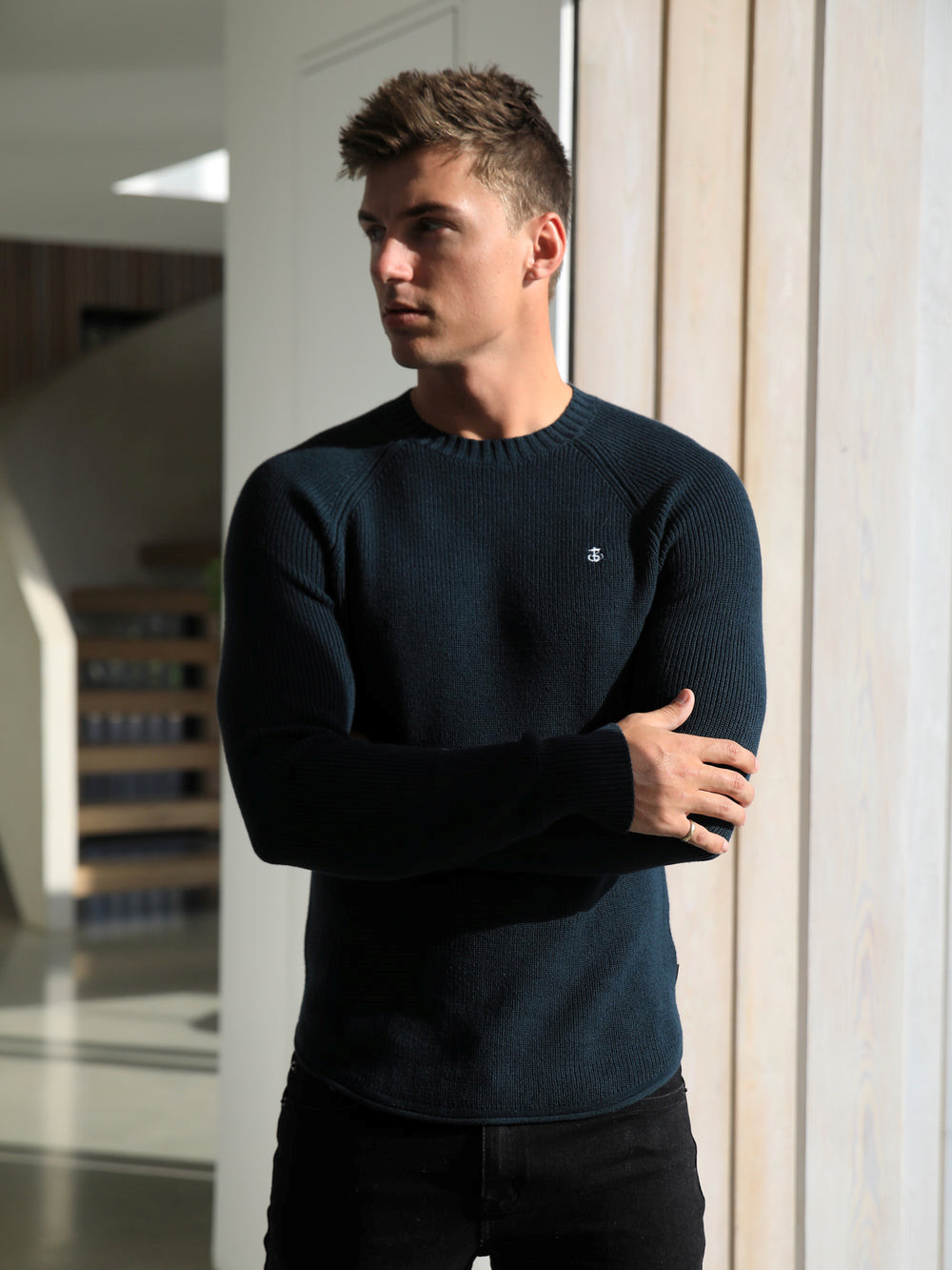 Blakely Olton Knit Jumper Verde Oscuro | OFMBES458