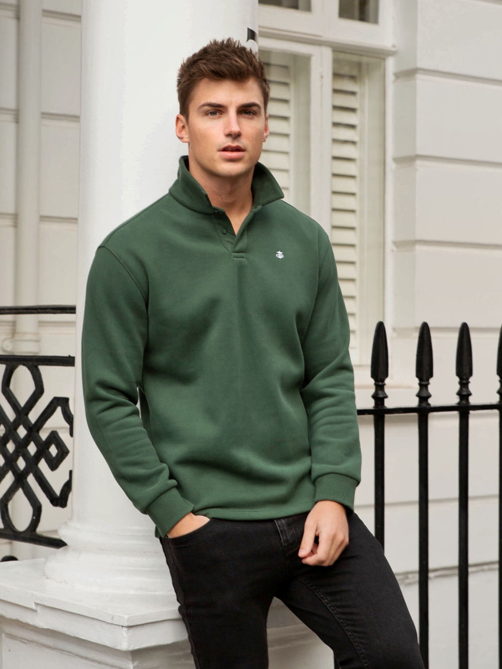 Blakely Otley Collared Jumper Verde | PRKIFN061