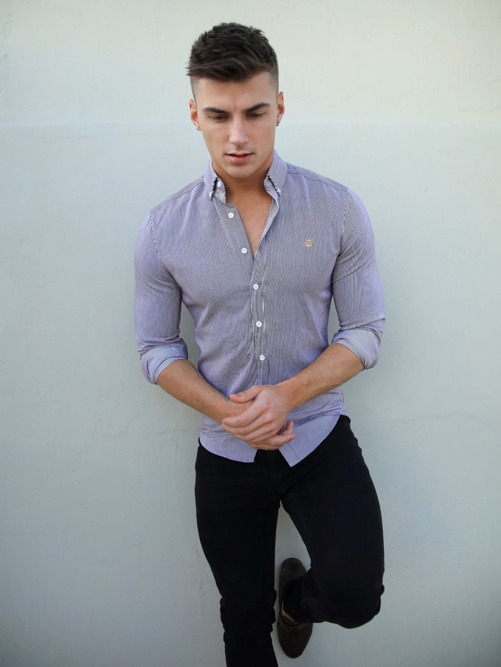 Blakely Pesaro Pinstripe Shirt Burdeos | VOBREQ924