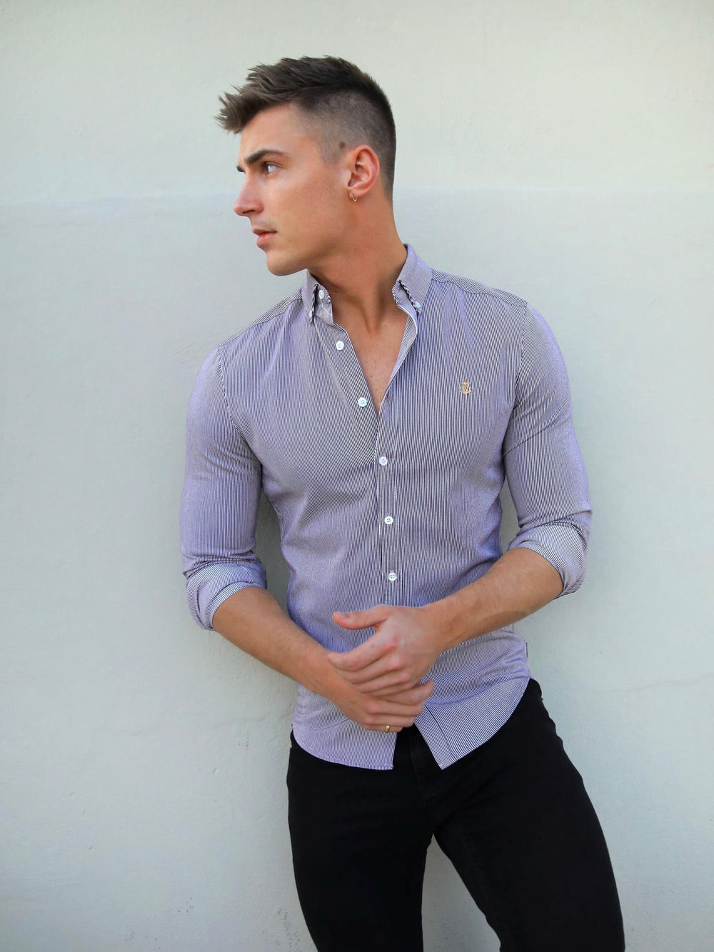 Blakely Pesaro Pinstripe Shirt Burdeos | VOBREQ924