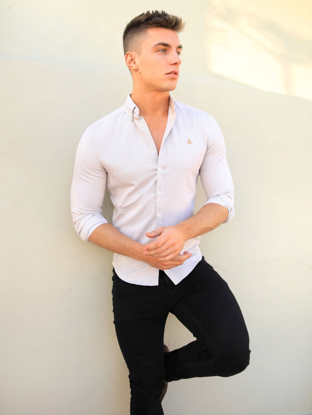 Blakely Pesaro Pinstripe Shirt Marrones Claro | QIVXKJ892
