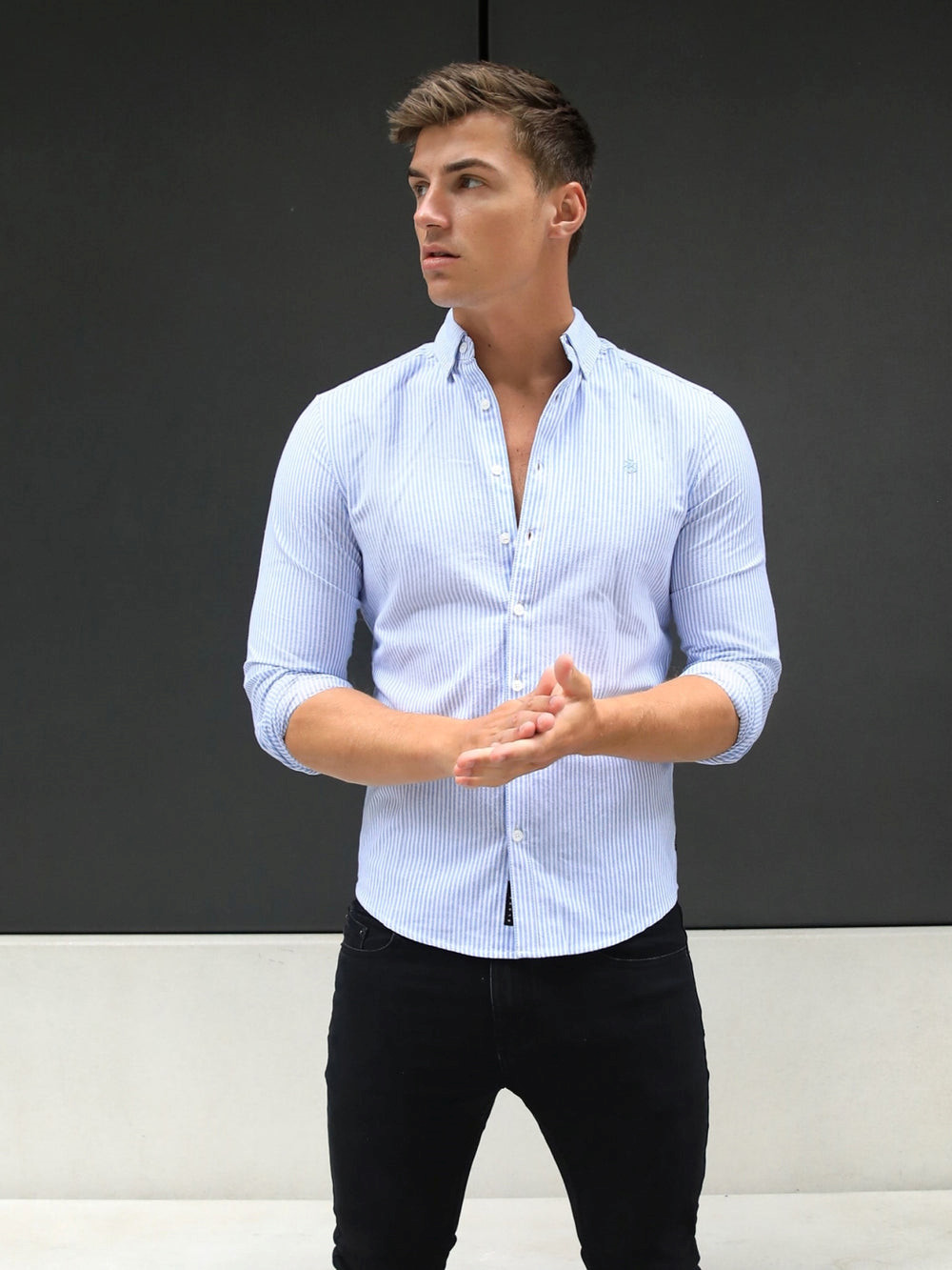 Blakely Portofino Pinstripe Shirt Azules | AIOEFC925