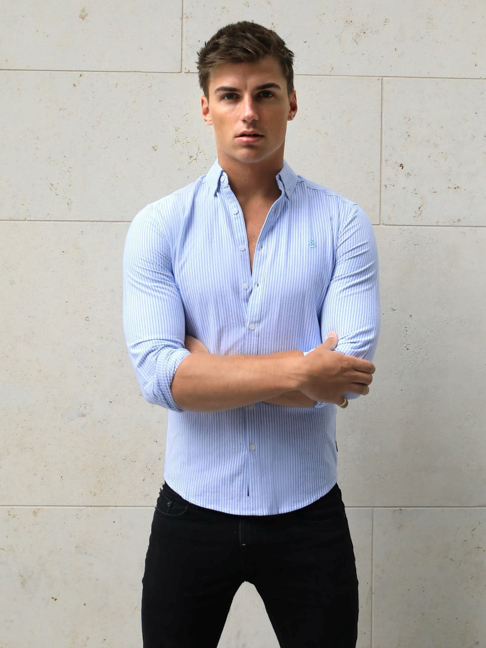 Blakely Portofino Pinstripe Shirt Azules | AIOEFC925