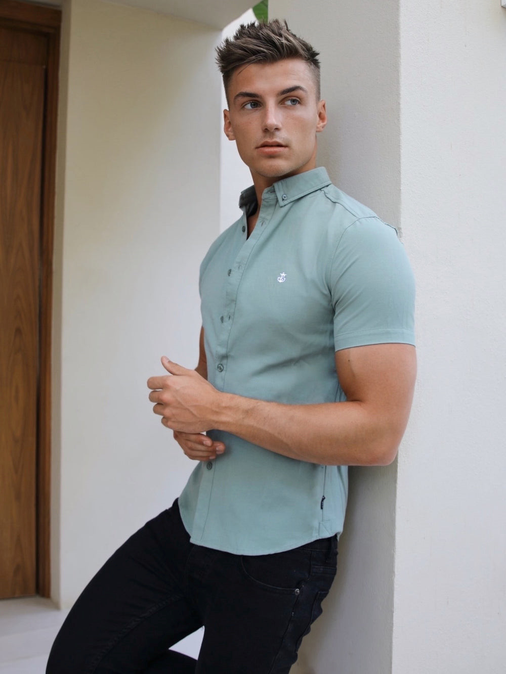 Blakely Pretoria Short Sleeve Shirt Verde | VKDNWM096