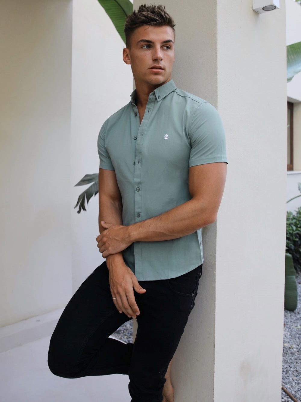 Blakely Pretoria Short Sleeve Shirt Verde | VKDNWM096