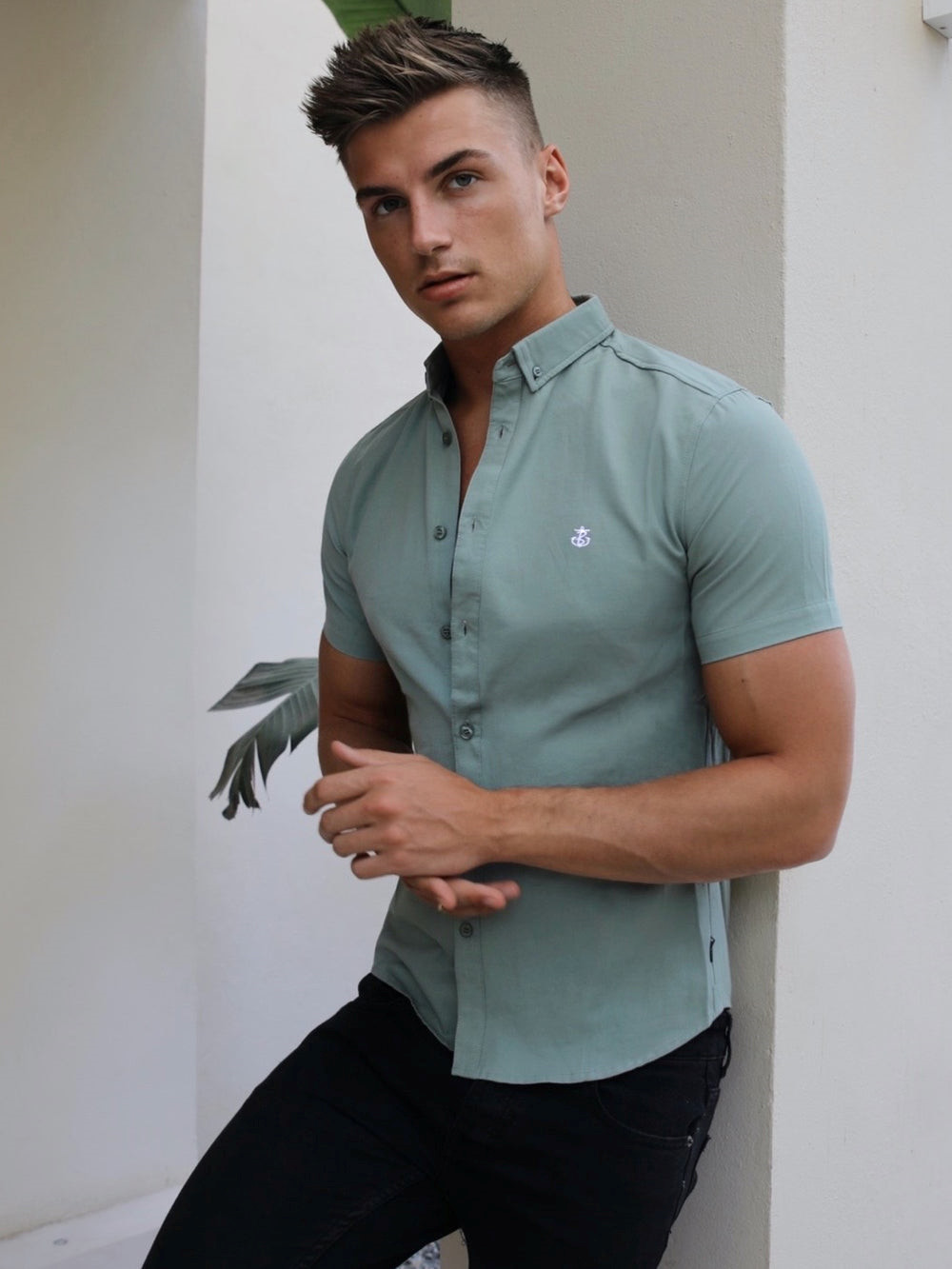 Blakely Pretoria Short Sleeve Shirt Verde | VKDNWM096