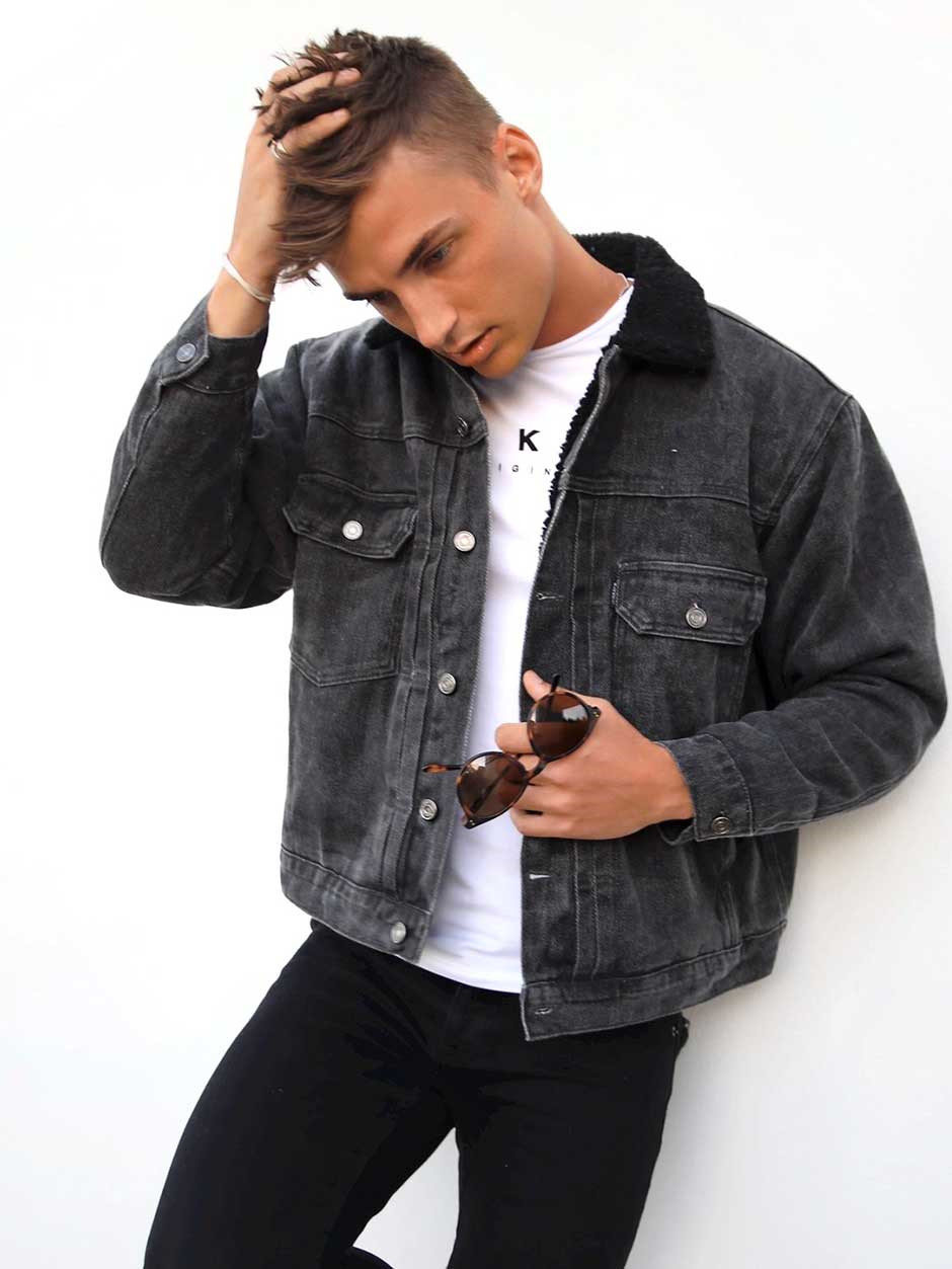 Blakely Rapha Denim Jacket Charcoal | JEHIAQ058