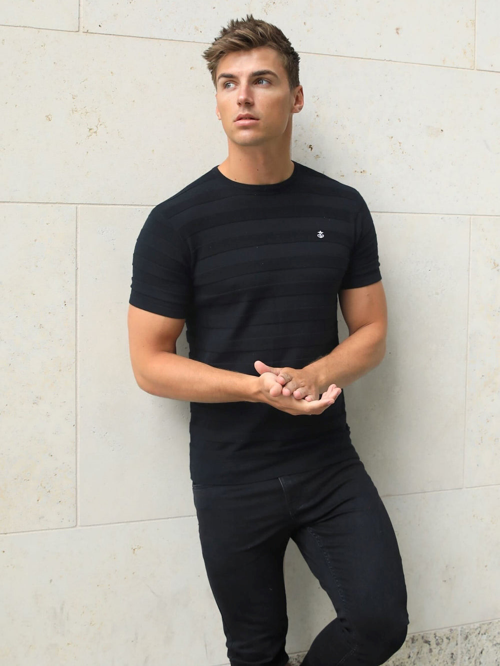 Blakely Raphello Stripe T-Shirt Negras | QNADJF842