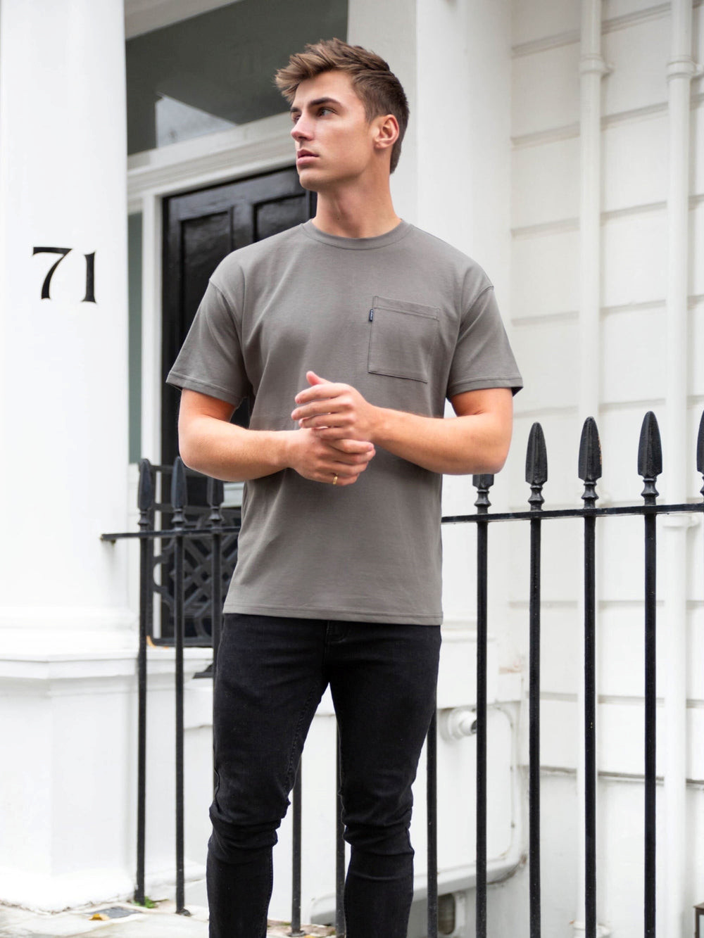 Blakely Relaxed Pocket T-Shirt Charcoal | WLIUDJ085