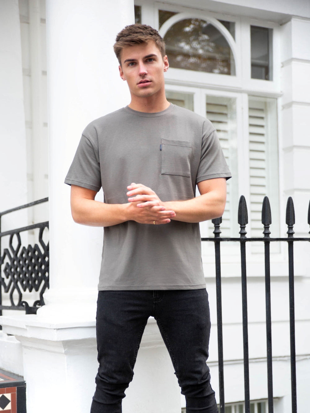 Blakely Relaxed Pocket T-Shirt Charcoal | WLIUDJ085