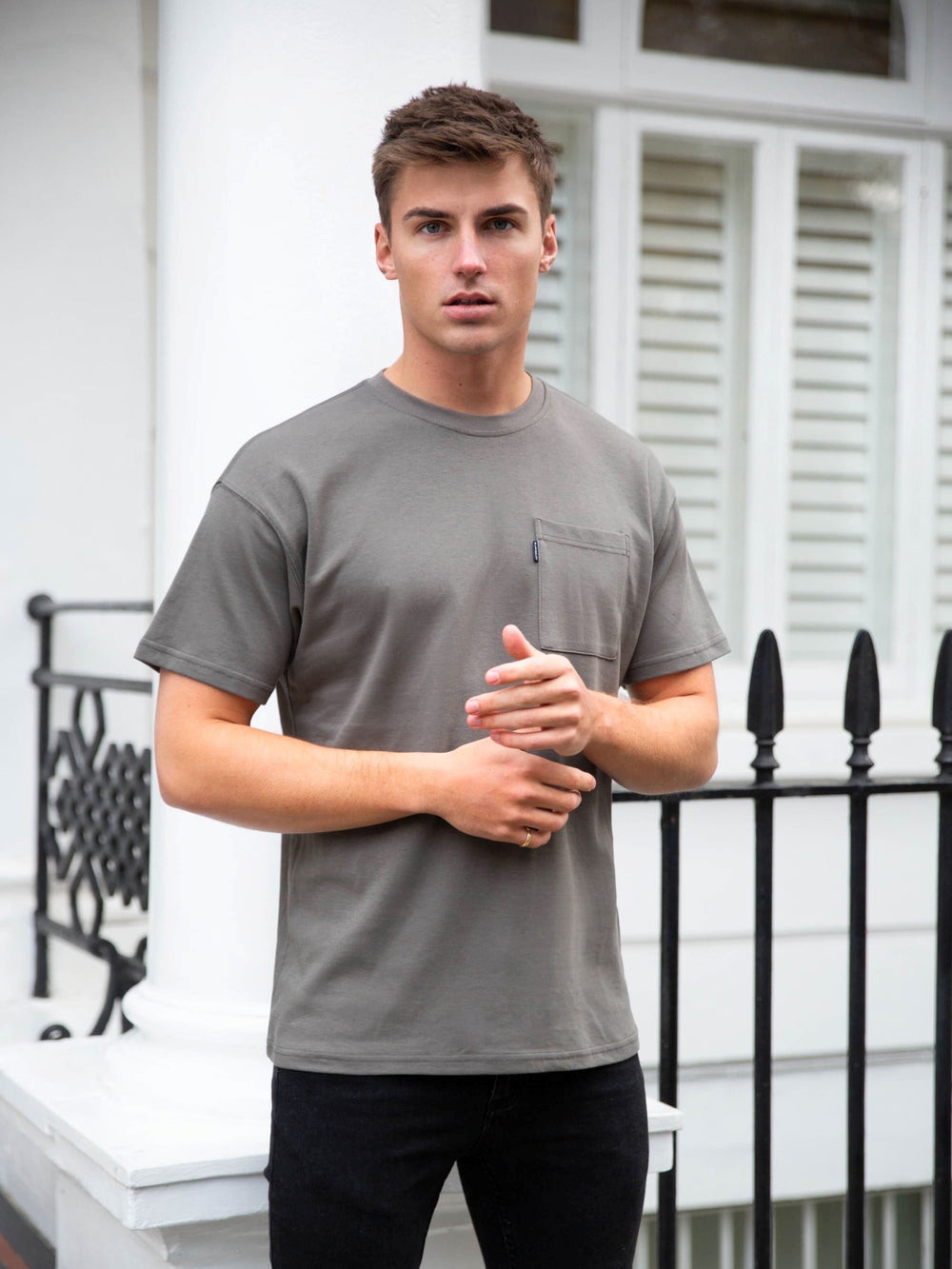 Blakely Relaxed Pocket T-Shirt Charcoal | WLIUDJ085