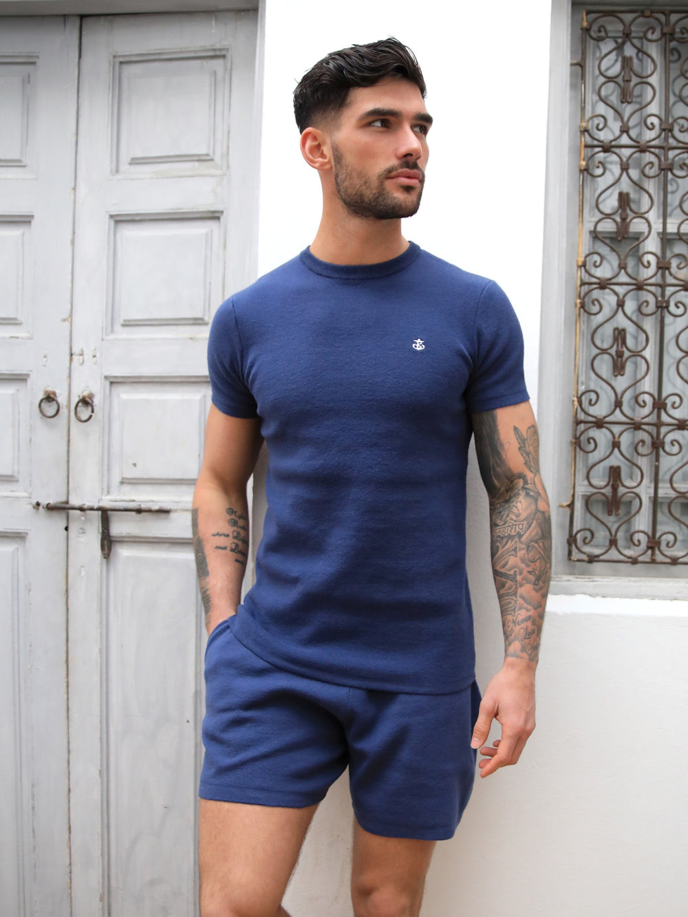 Blakely Riad Knitted T-Shirt Azules | HDGQEC936