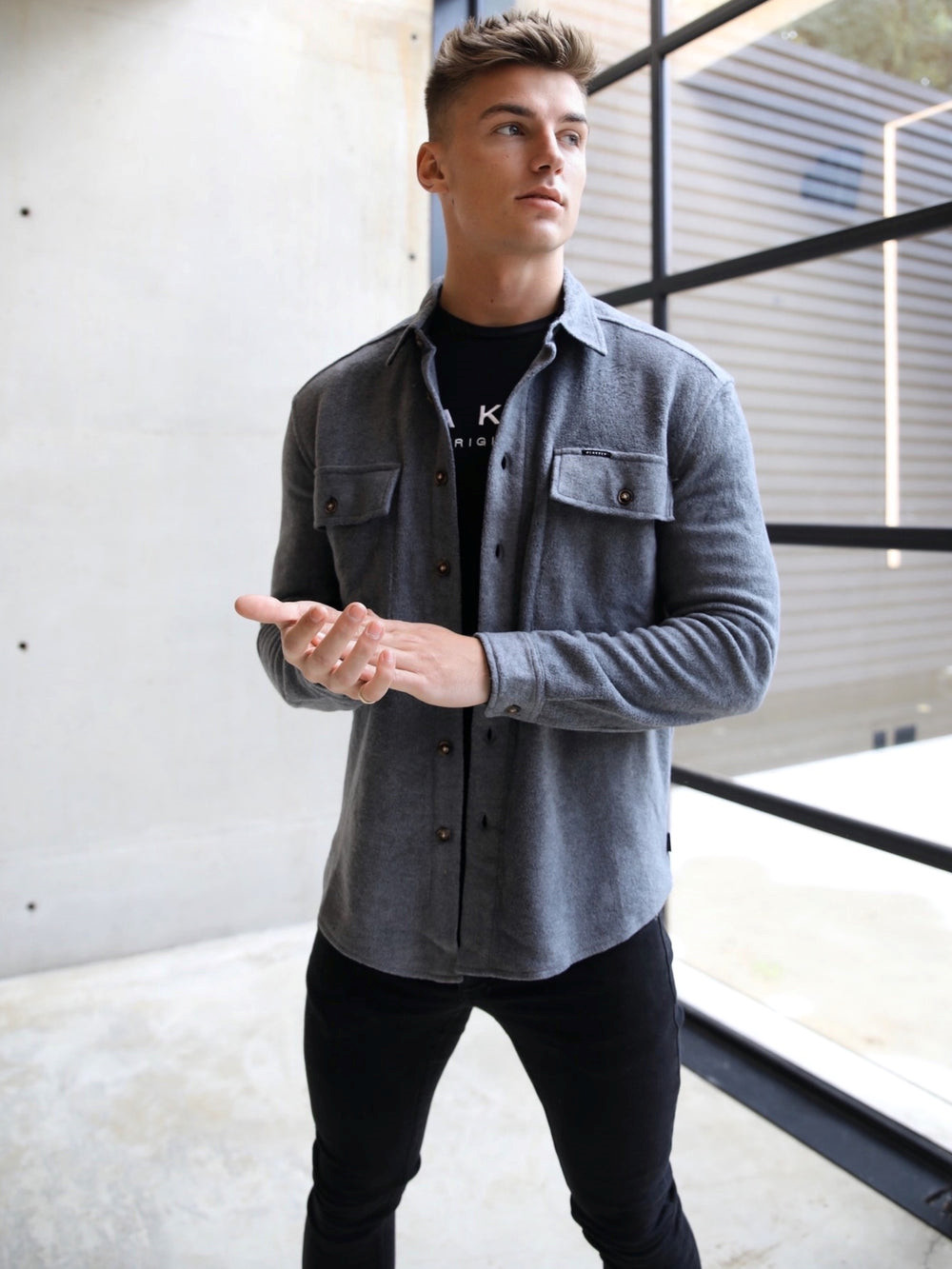 Blakely Richmond Oversized Shirt Gris | WVJLIX195