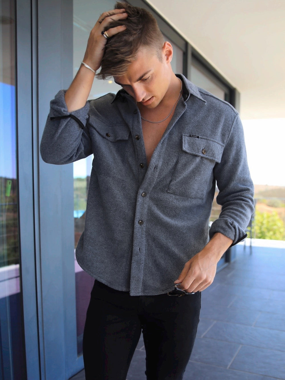 Blakely Richmond Oversized Shirt Gris | WVJLIX195