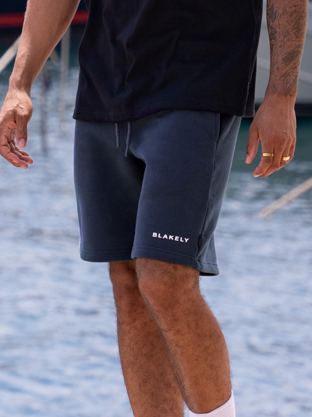 Blakely Riviera Initial Jogger Shorts Azules | SCIBEU814
