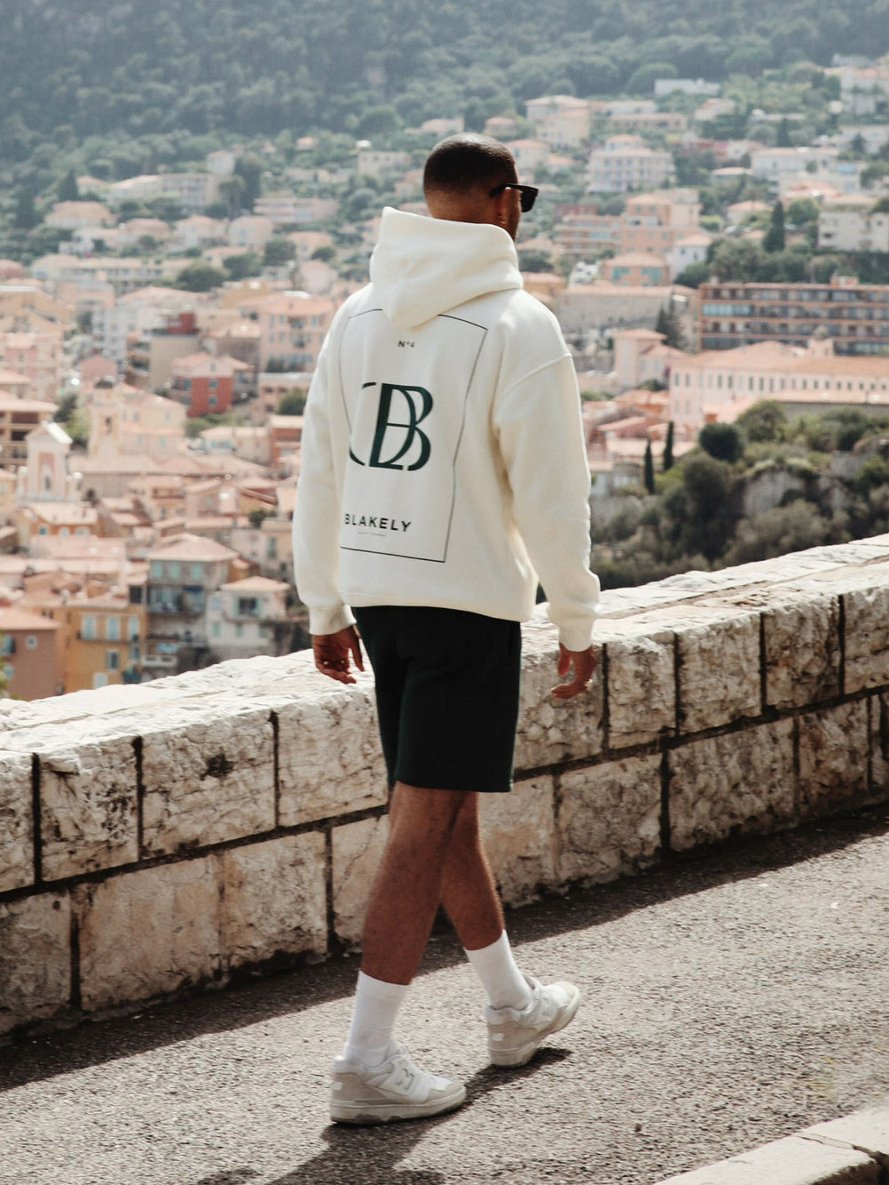 Blakely Riviera Initial Relaxed Hoodie Ivory | HDQKJL483