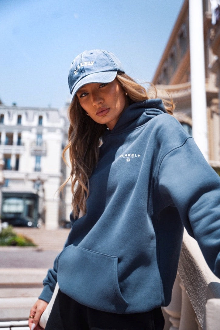 Blakely Riviera Initial Relaxed Women's Hoodie Azules | CBPRWO169