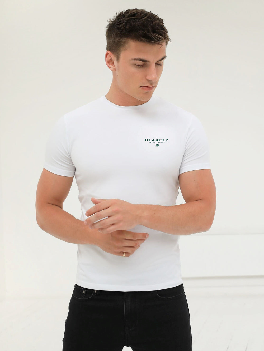 Blakely Riviera Initial T-Shirt Blancas | ZLVIJH764