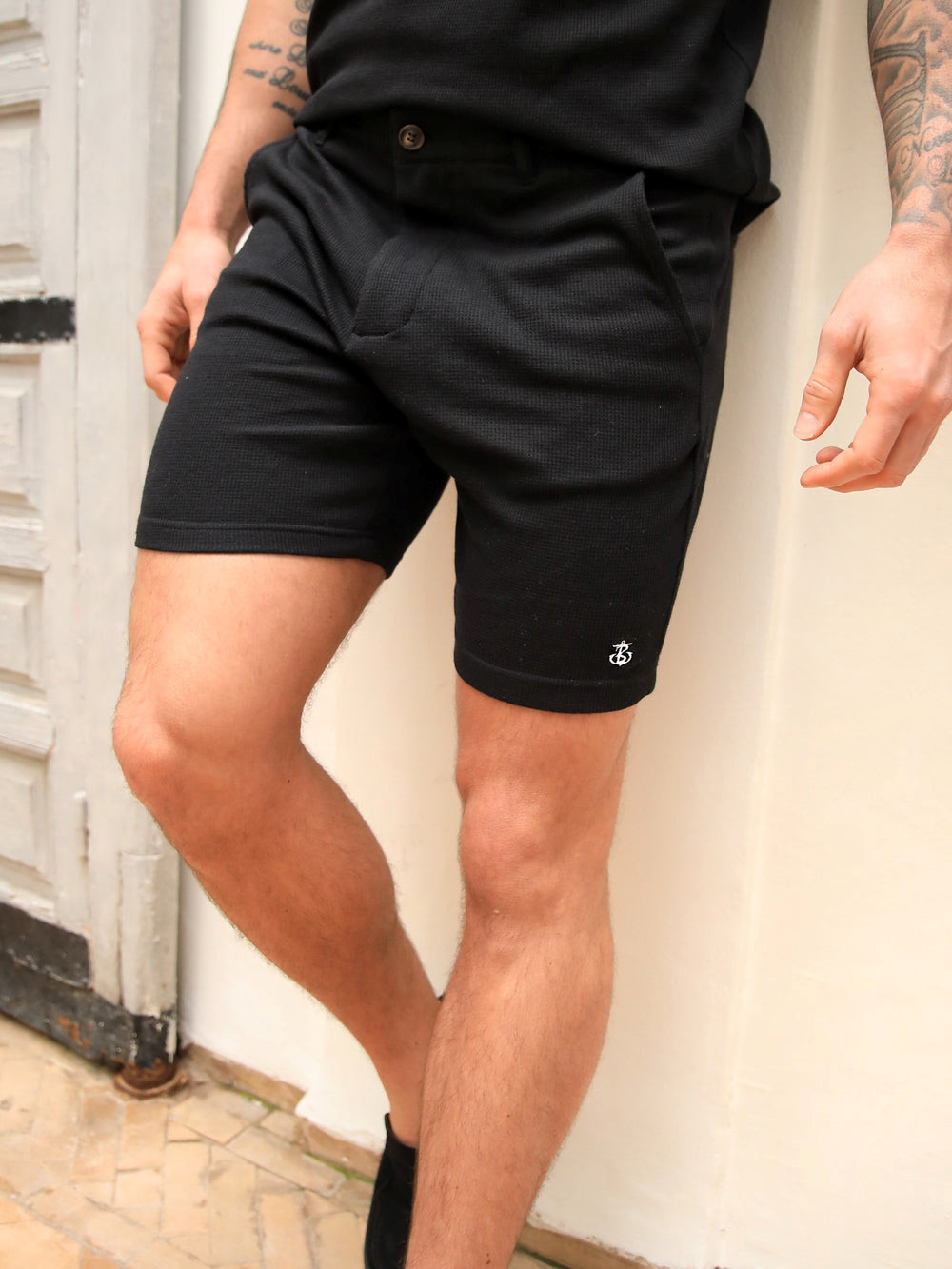 Blakely Safi Textured Shorts Negras | XKJTQH476