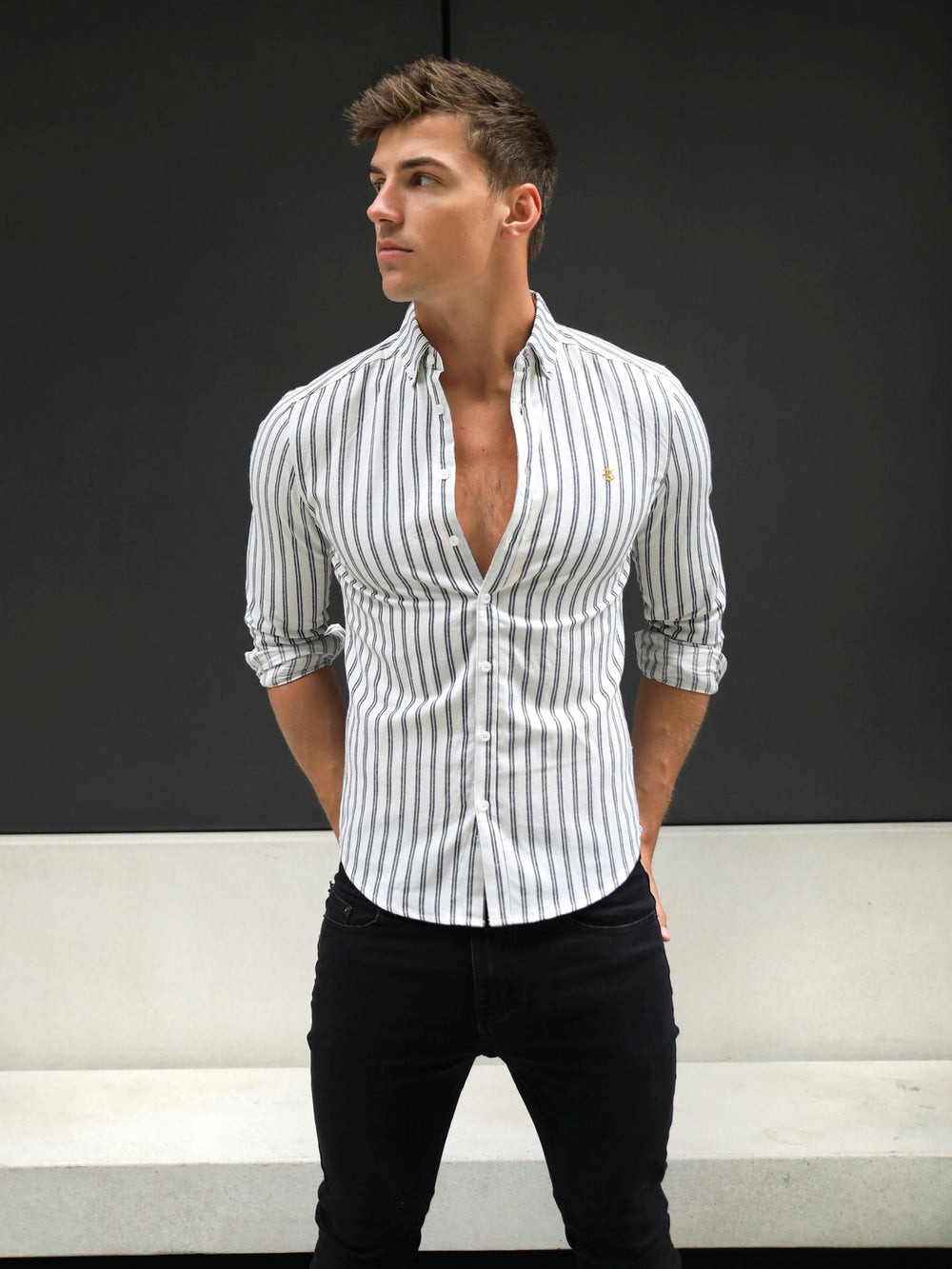 Blakely Savona Stripe Shirt Blancas | WCZMOQ138