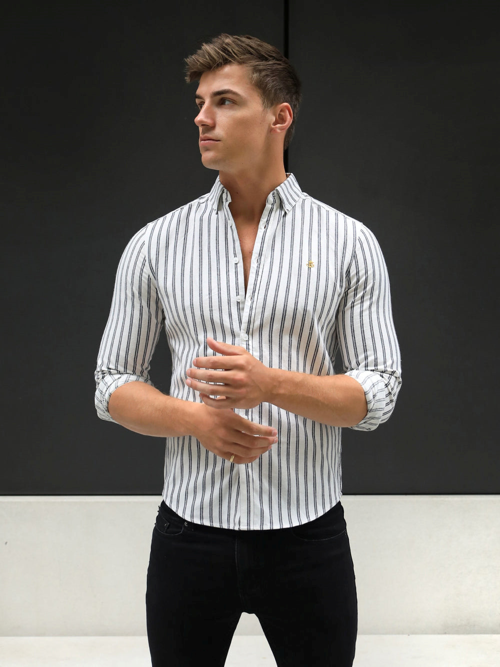 Blakely Savona Stripe Shirt Blancas | WCZMOQ138